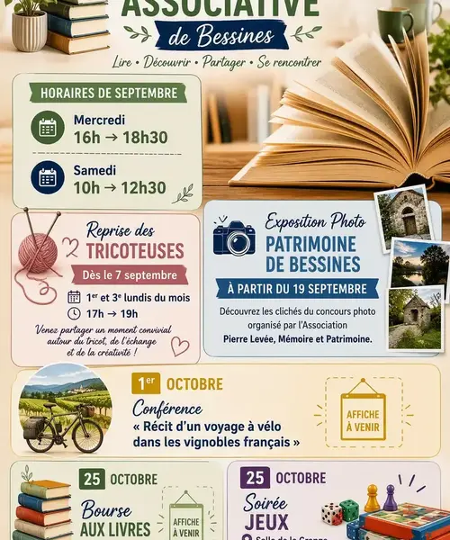 Animations Bibliothèque de Bessines - Programme 2026